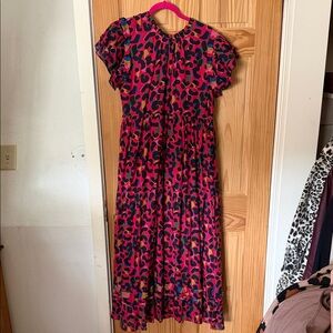 Stylish Pink and Black Maxi Dress